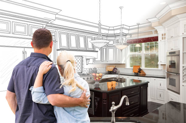 Custom kitchen cabinets installed in a Keller home